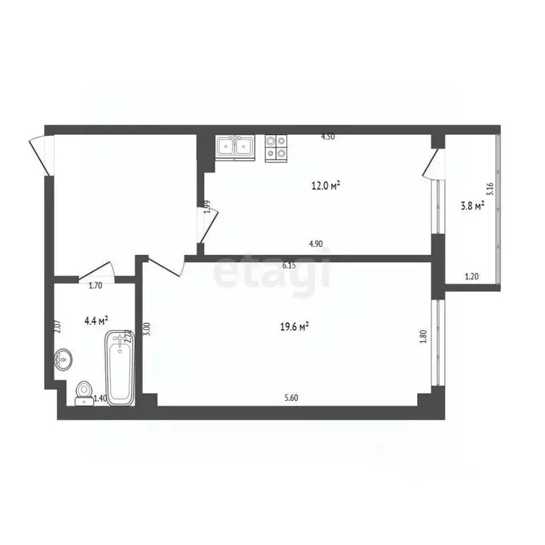 1-к кв. Севастополь ул. Артдивизионовская, 4 (42.8 м) - Фото 2