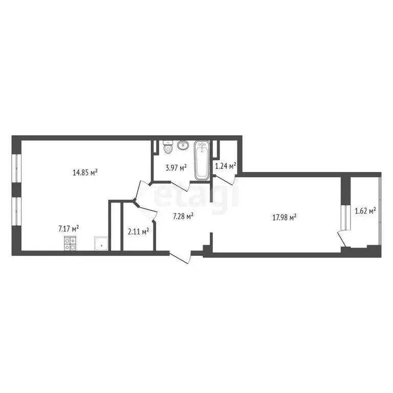 2-комнатная квартира: Пермь, улица Карпинского, 110 (56.22 м) - Фото 0