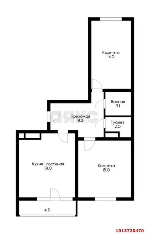 2-комнатная квартира: Краснодар, Домбайская улица, 55 (65 м) - Фото 0