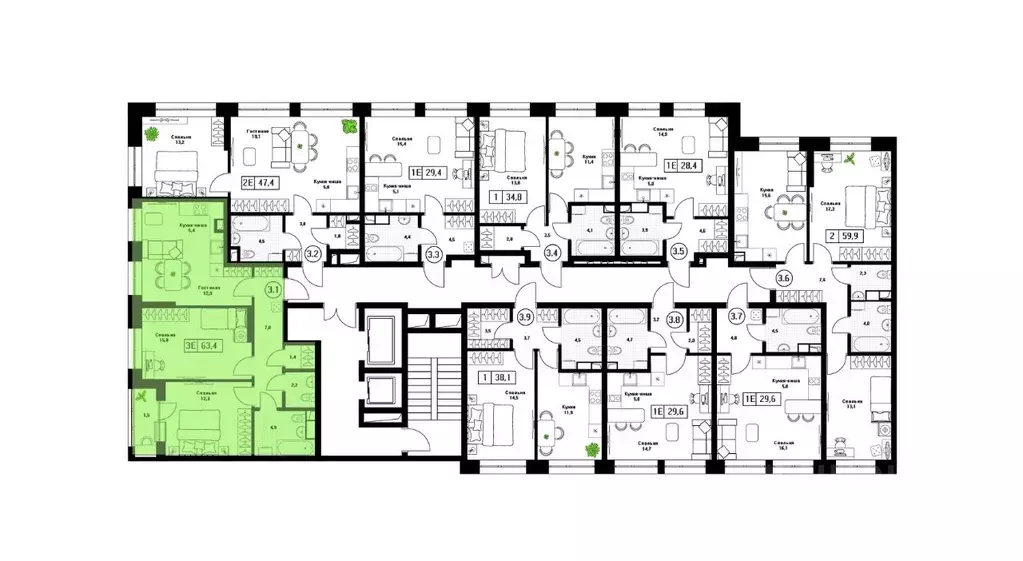 3-к кв. Московская область, Пушкино Пушкино Град жилой комплекс, к2 ... - Фото 2