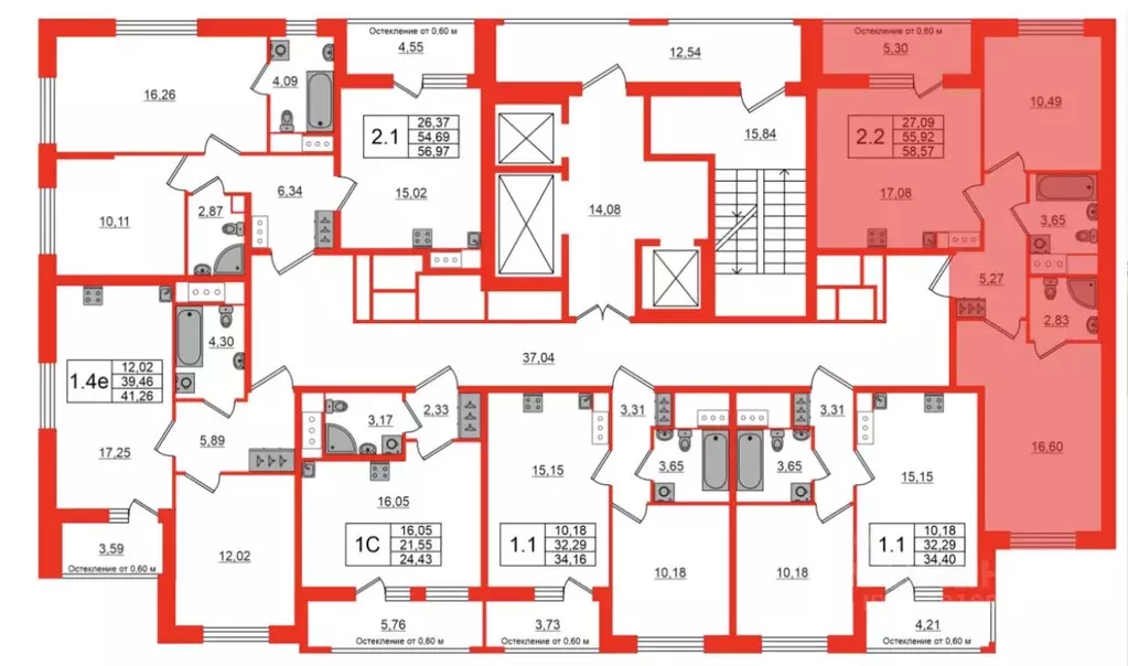 2-к кв. Ленинградская область, Всеволожский район, Свердловское ... - Фото 2