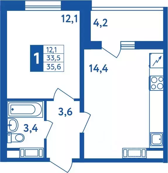 1-к кв. Башкортостан, Уфа Дема жилрайон, Новая Дема жилой комплекс ... - Фото 1