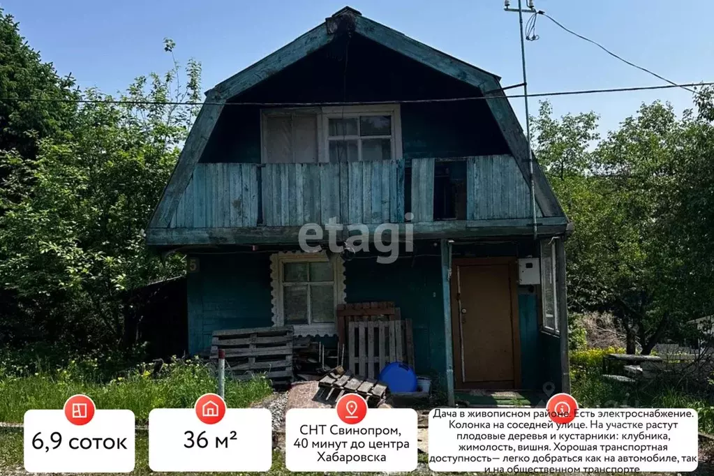 Дом в Хабаровский край, Хабаровский район, Свинопром СНТ  (36 м) - Фото 0