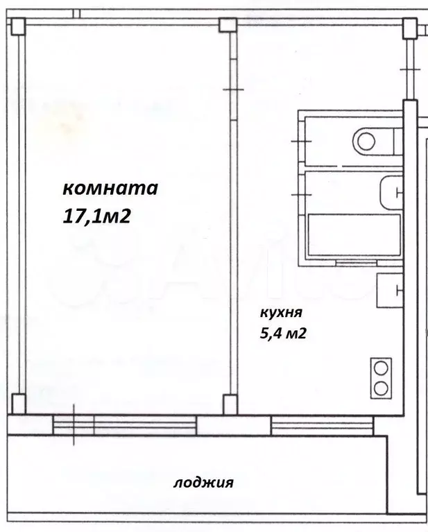 1-к. квартира, 31 м, 3/9 эт. - Фото 0