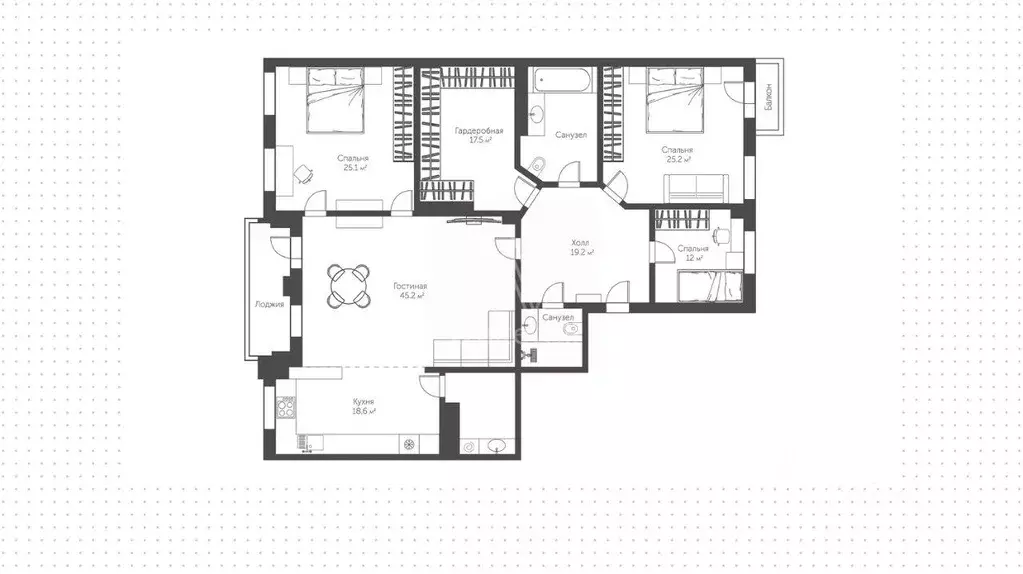 Квартира, 4 комнаты, 185 м - Фото 1