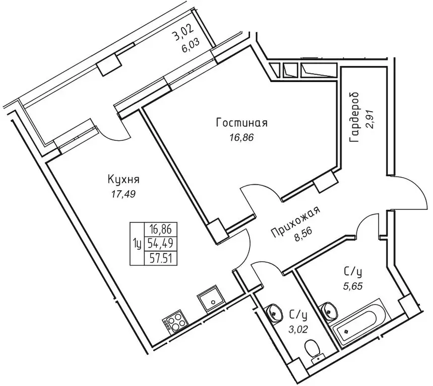 1-к кв. Саха (Якутия), Якутск 11-й кв-л,  (57.51 м) - Фото 1
