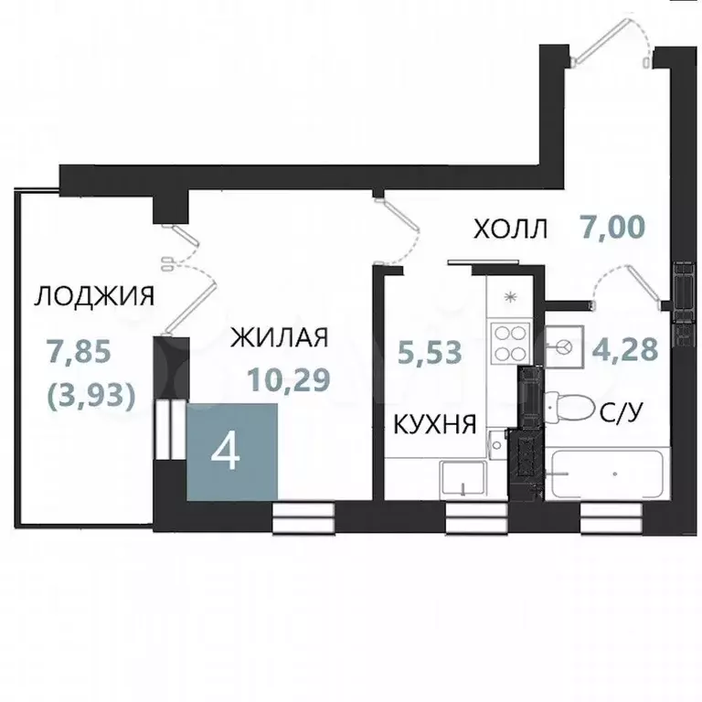 Квартира-студия, 31 м, 2/5 эт. - Фото 0