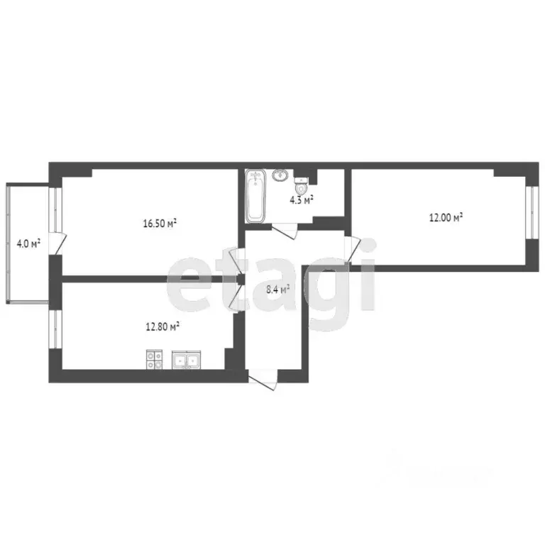 2-к кв. Крым, Симферополь ул. 51-й Армии (58.0 м) - Фото 1