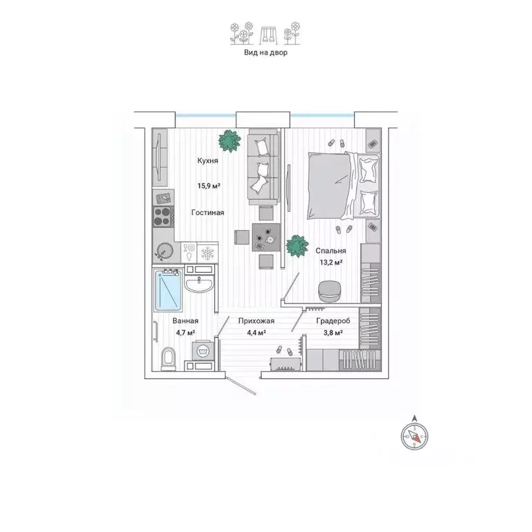 2-к кв. Приморский край, Владивосток ул. Нейбута (42.2 м) - Фото 1