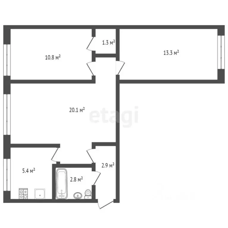 3-к кв. Ростовская область, Ростов-на-Дону ул. Зорге, 52 (60.0 м) - Фото 1