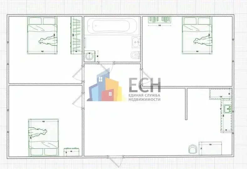 3-к кв. Тульская область, Новогуровский рп ул. Школьная, 24 (55.8 м) - Фото 2