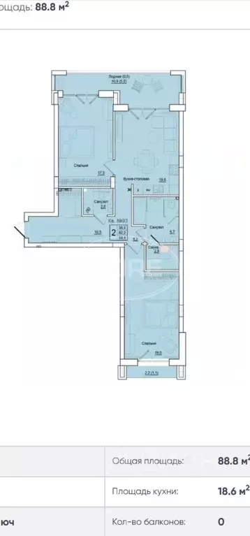 3-к кв. Калининградская область, Калининград ул. Молодой Гвардии, 34 ... - Фото 2