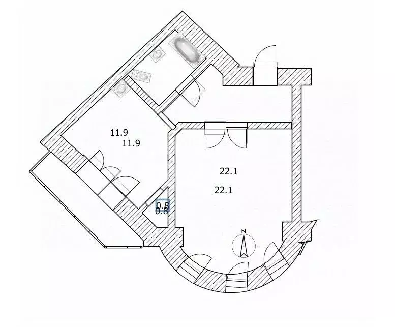 1-к кв. Новосибирская область, Новосибирск Выборная ул., 125/1 (47.0 ... - Фото 1