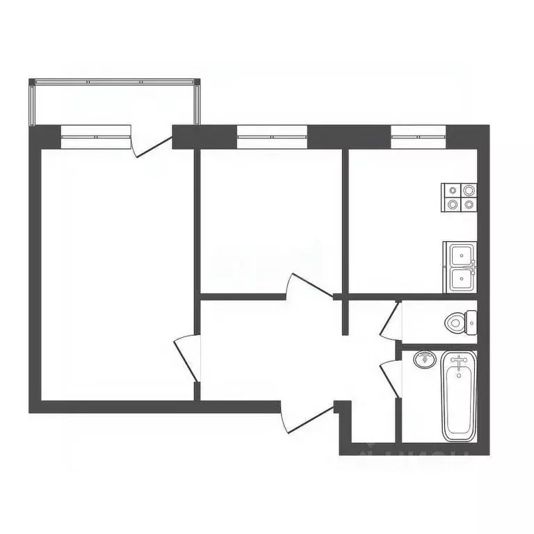2-к кв. Самарская область, Самара Московское ш., 153 (43.0 м) - Фото 2