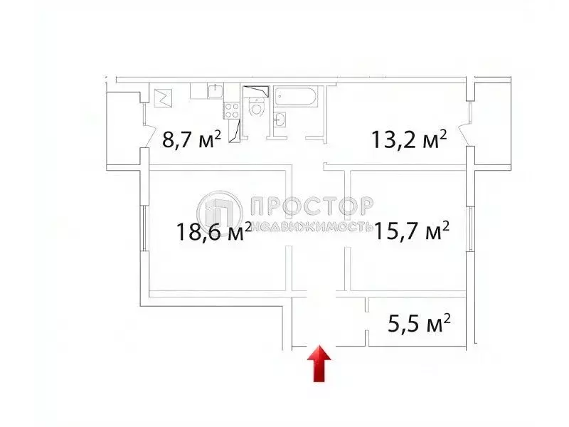 3-к кв. Москва ул. Саморы Машела, 4К4 (83.0 м) - Фото 2
