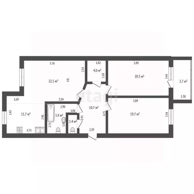 3-к кв. Забайкальский край, Чита Ингодинская ул., 27 (96.2 м) - Фото 1