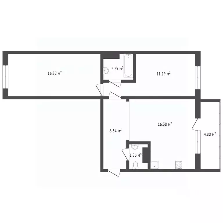 3-к кв. Челябинская область, Челябинск просп. Краснопольский, 3В (56.3 ... - Фото 1