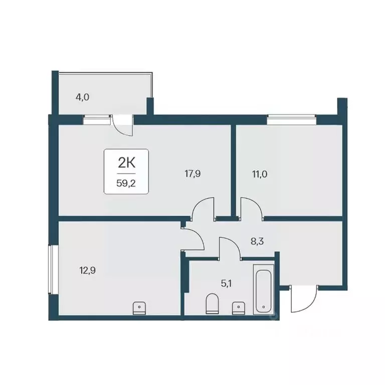 2-к кв. Новосибирская область, Новосибирск Кедровая ул., 80/3 (59.2 м) - Фото 0