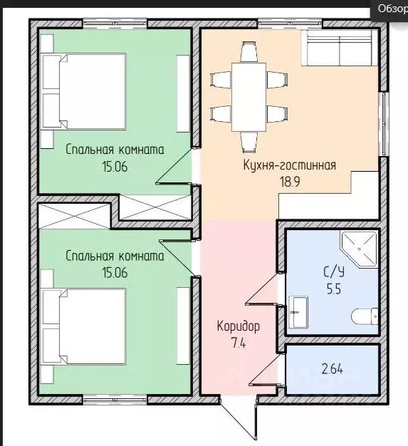 Дом в Крым, Симферопольский район, с. Мирное  (80 м) - Фото 2