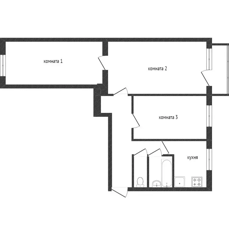 3-комнатная квартира: Тобольск, 4-й микрорайон, 9Б (60 м) - Фото 1