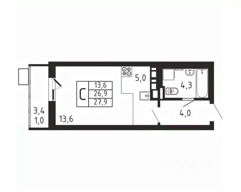 Студия Московская область, Мытищи городской округ, д. Пирогово ... - Фото 1