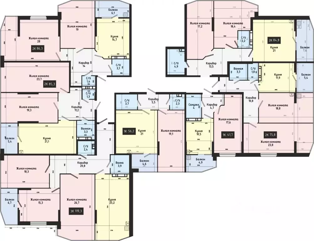 3-к кв. Ставропольский край, Ставрополь № 28 мкр,  (119.3 м) - Фото 2