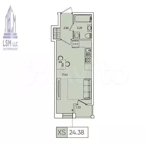 Квартира-студия, 23,2 м, 3/13 эт. - Фото 0