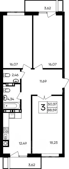 3-к кв. Крым, Симферопольский район, Гвардейское пгт, Республика жилой ... - Фото 0