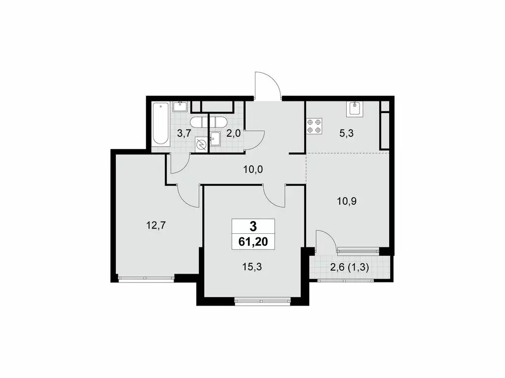 3-комнатная квартира: Москва, Бартеневская улица, 18к1 (61.2 м) - Фото 1