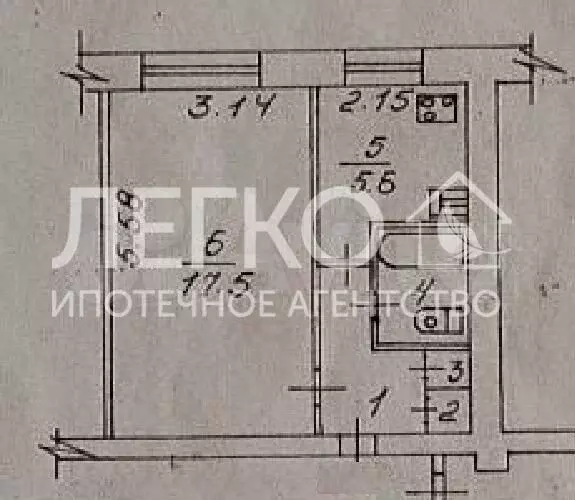 1-к. квартира, 29,5 м, 3/5 эт. - Фото 0