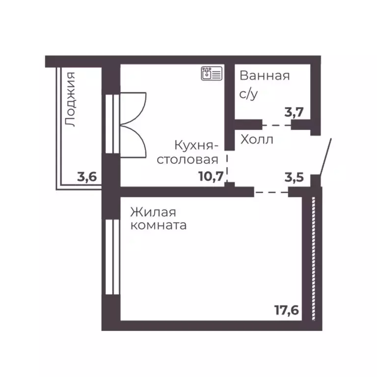 1-комнатная квартира: Челябинск, жилой комплекс 4 Ленина (35.5 м) - Фото 0