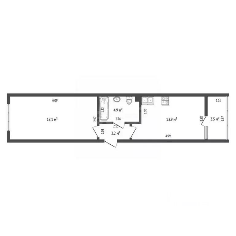 1-к кв. Краснодарский край, Анапа Таманская ул., 121к16 (39.1 м) - Фото 2