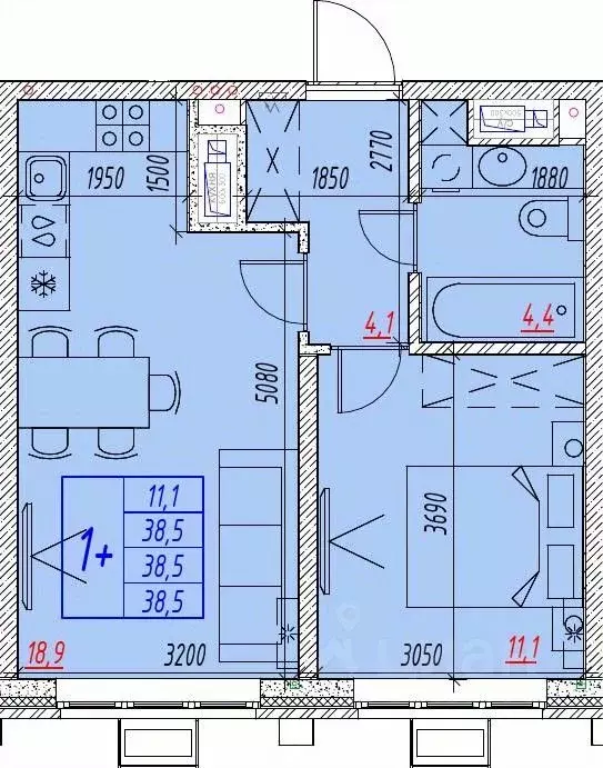 2-к кв. Астраханская область, Астрахань ул. Бэра, 29 (38.5 м) - Фото 1