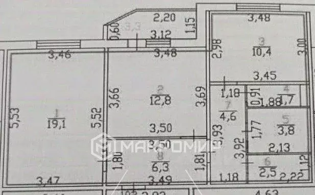 2-к кв. Орловская область, Орел ул. 1-я Курская, 65 (61.2 м) - Фото 2