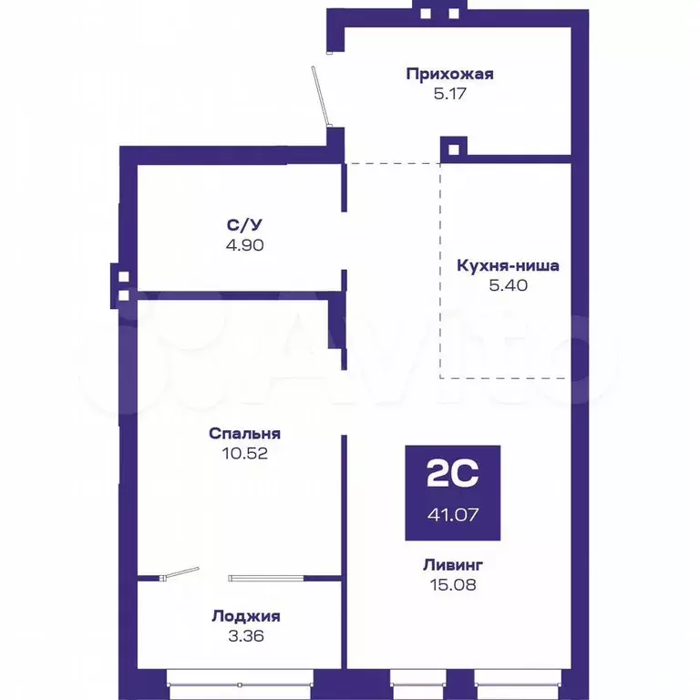 2-к. квартира, 42,7 м, 2/8 эт. - Фото 1