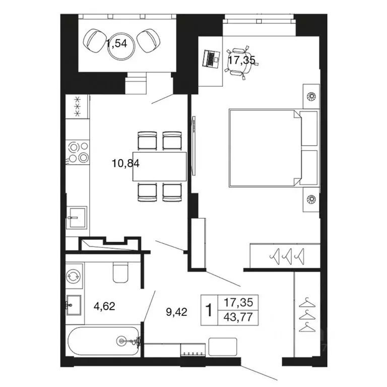 1-к кв. Московская область, Апрелевка Наро-Фоминский городской округ, ... - Фото 1