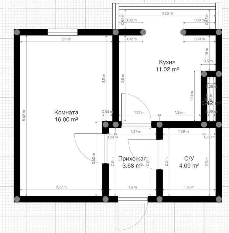 1-комнатная квартира: Нальчик, улица Тарчокова, 125В (34.7 м) - Фото 0