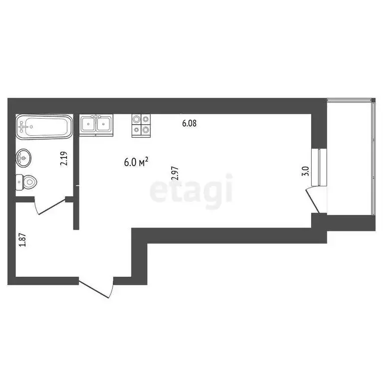 Квартира-студия: Вологда, микрорайон Зелёный Город, 1 (25.9 м) - Фото 0