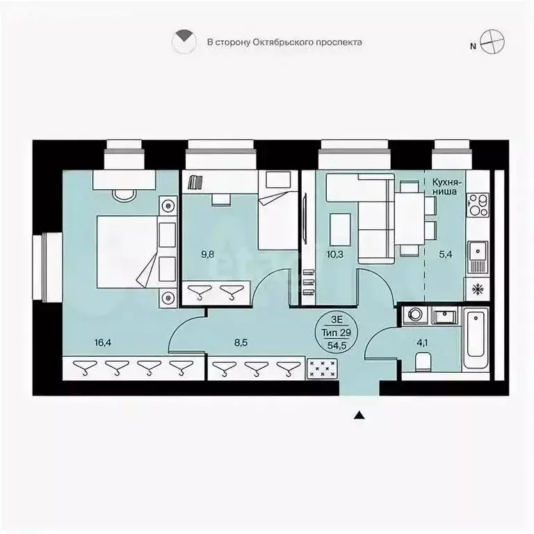 3-комнатная квартира: Сыктывкар, район Орбита, Петрозаводская улица, ... - Фото 1
