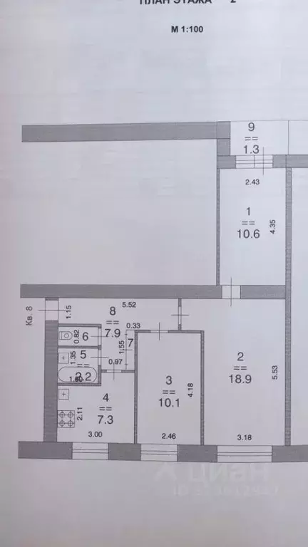 3-к кв. Нижегородская область, Нижний Новгород ул. Раевского, 19 (60.0 ... - Фото 2