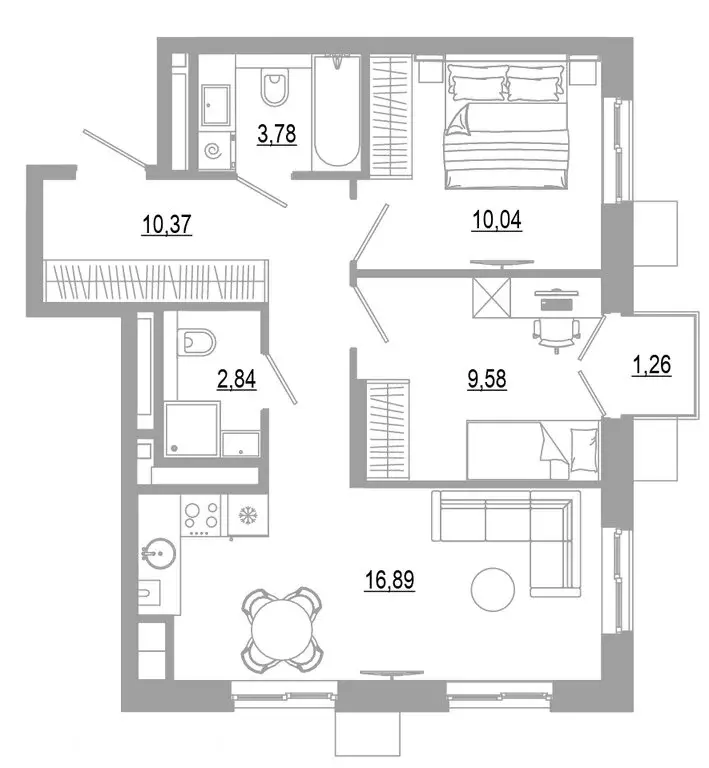 2-комнатная квартира: Астрахань, Ленинский район (54.76 м) - Фото 0