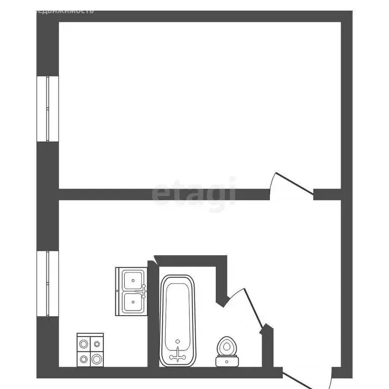 1-комнатная квартира: Кузембетьево, Советская улица, 72 (30.27 м) - Фото 1