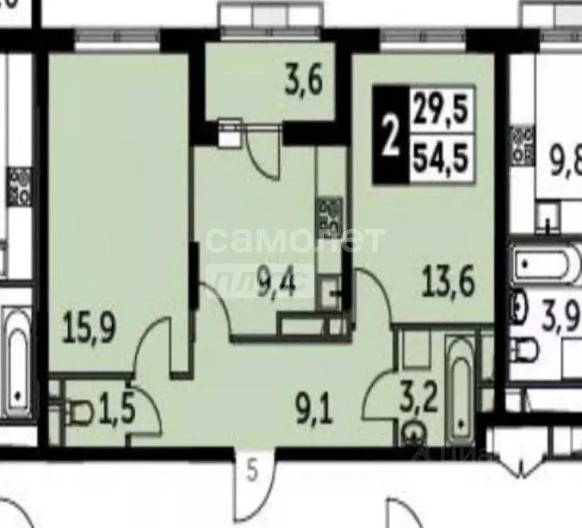 2-к кв. Московская область, Ленинский городской округ, пос. Развилка ... - Фото 2