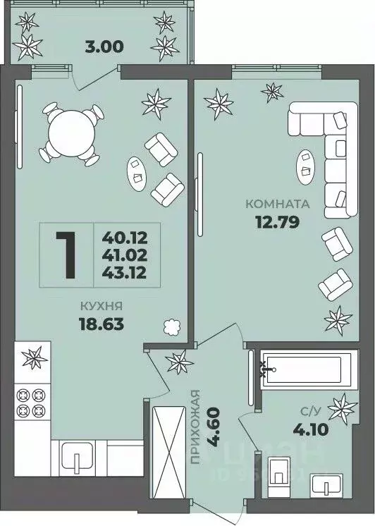 1-к кв. Калининградская область, Калининград ул. Генерала Толстикова, ... - Фото 1