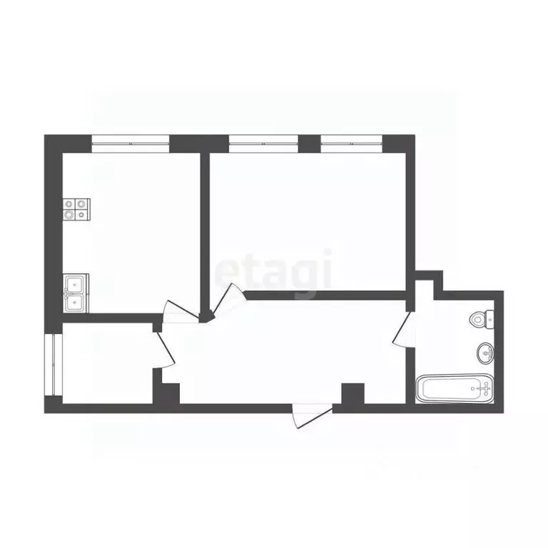 2-к кв. Иркутская область, Иркутск ул. Лызина, 9 (48.5 м) - Фото 2