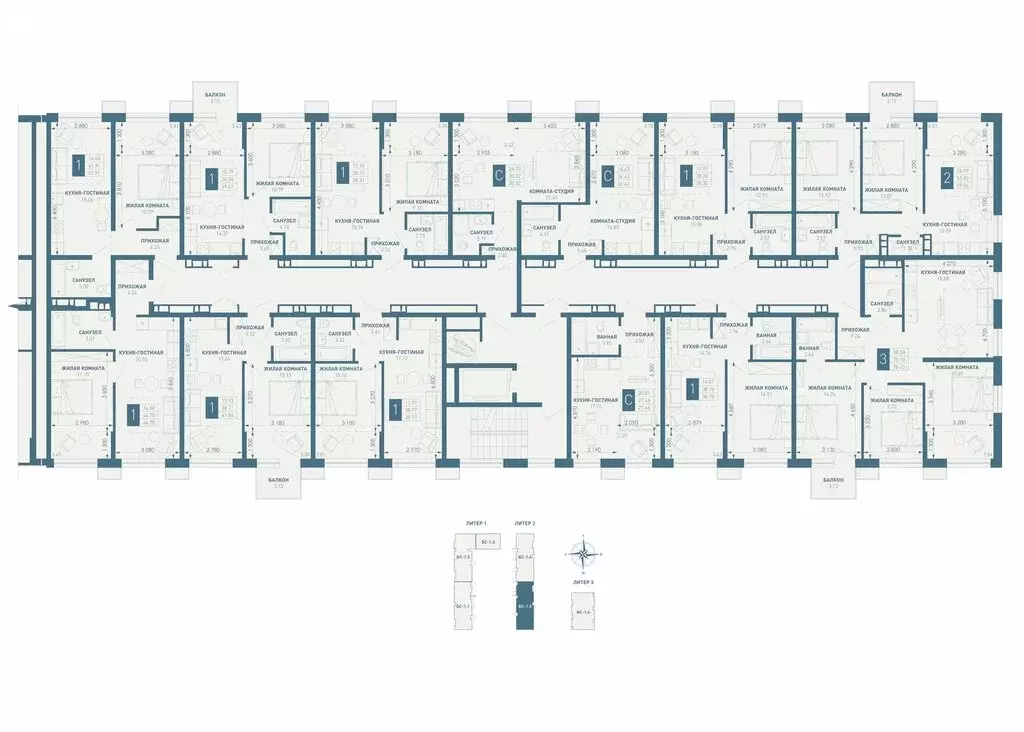 1-комнатная квартира: Краснодар, посёлок Берёзовый, микрорайон ... - Фото 2