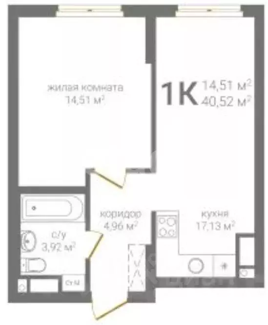 1-к кв. Нижегородская область, Нижний Новгород 2-я Оранжерейная ул., ... - Фото 2