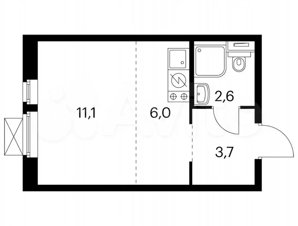 Квартира-студия, 23 м, 8/14 эт. - Фото 0