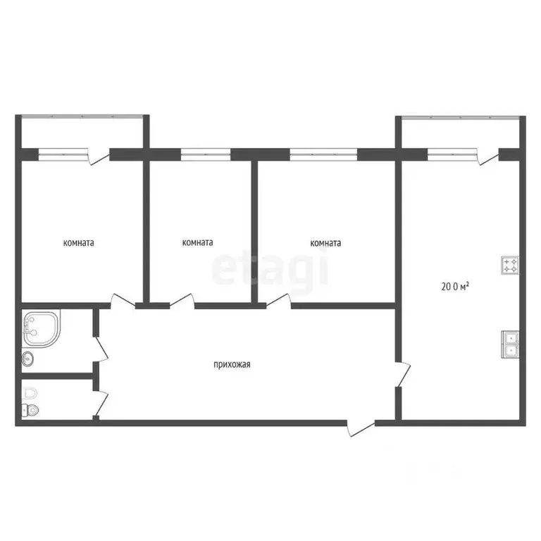 3-к кв. Ставропольский край, Пятигорск ул. Нежнова (135.0 м) - Фото 1