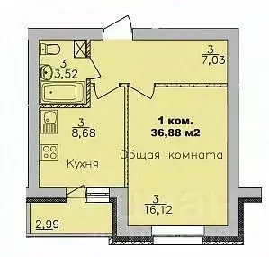 1-к кв. Новосибирская область, Новосибирск Дивногорский мкр, ул. ... - Фото 0